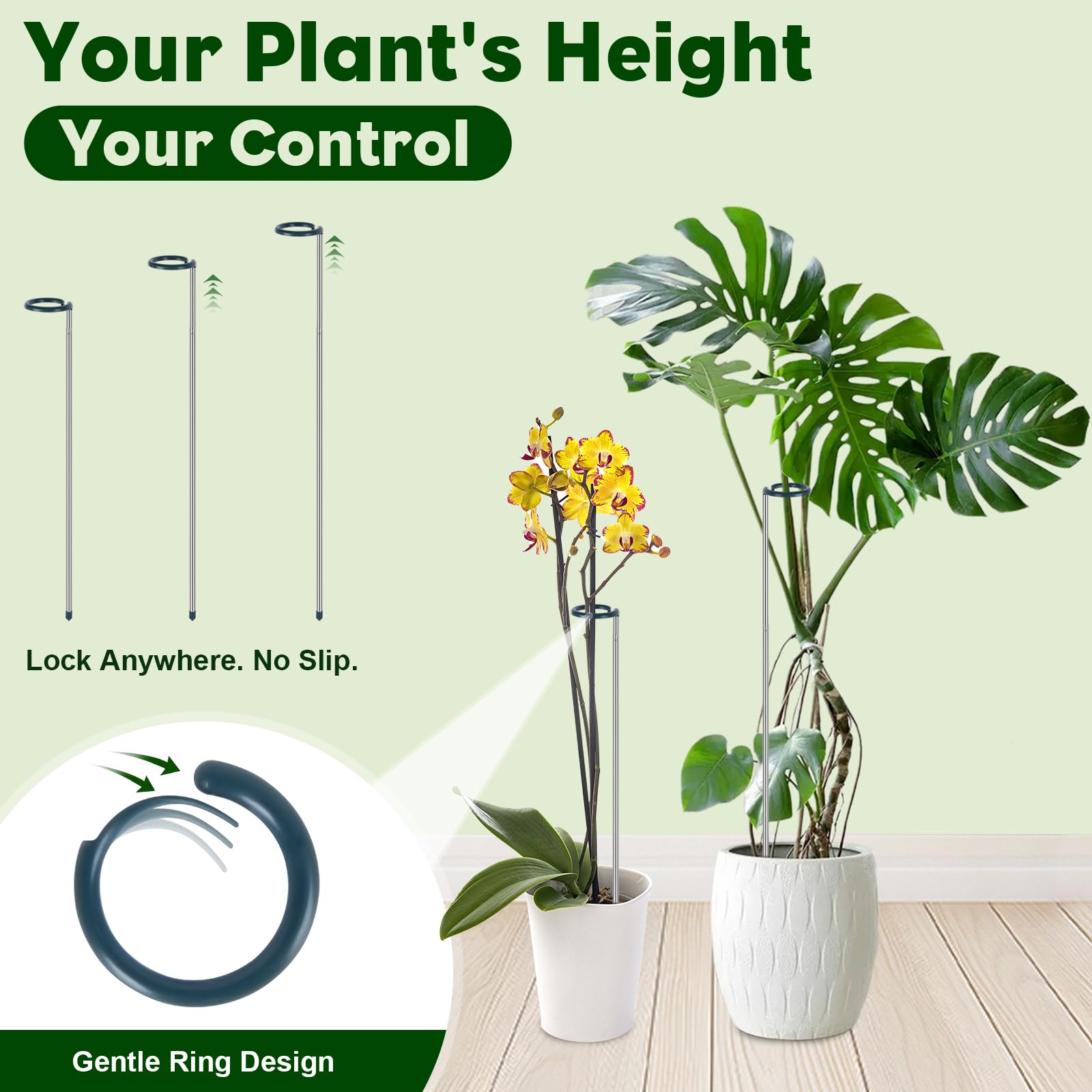 Oiissuz Monstera stake base cap enables easy soil insertion and anchoring.