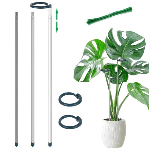 Oiissuz extendable Monstera stake extendable rod for tall plant growth.