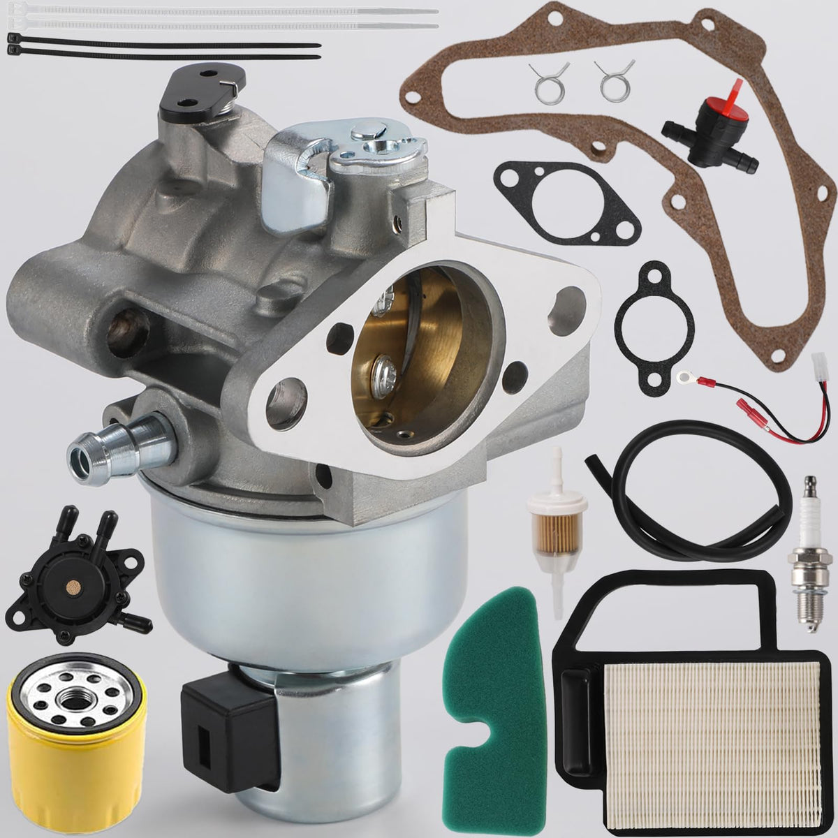 Oilutil Kohler Courage 19-20HP carburetor image, improves idle stability.