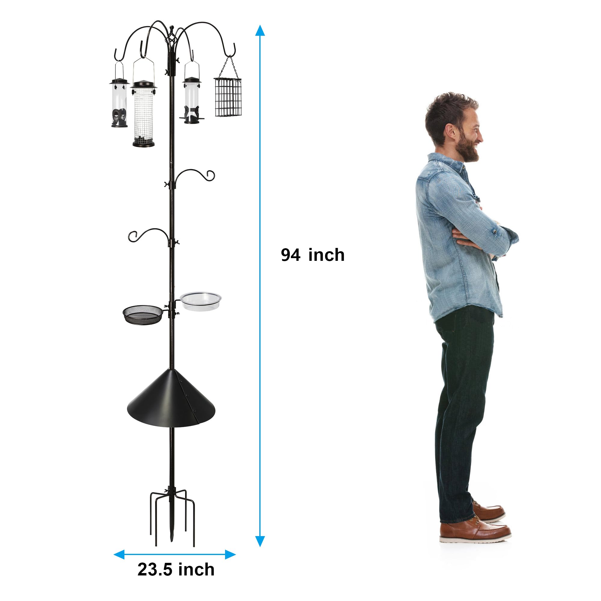 Ointo Garden 4 feeders setup captures birds with multiple feeding choices
