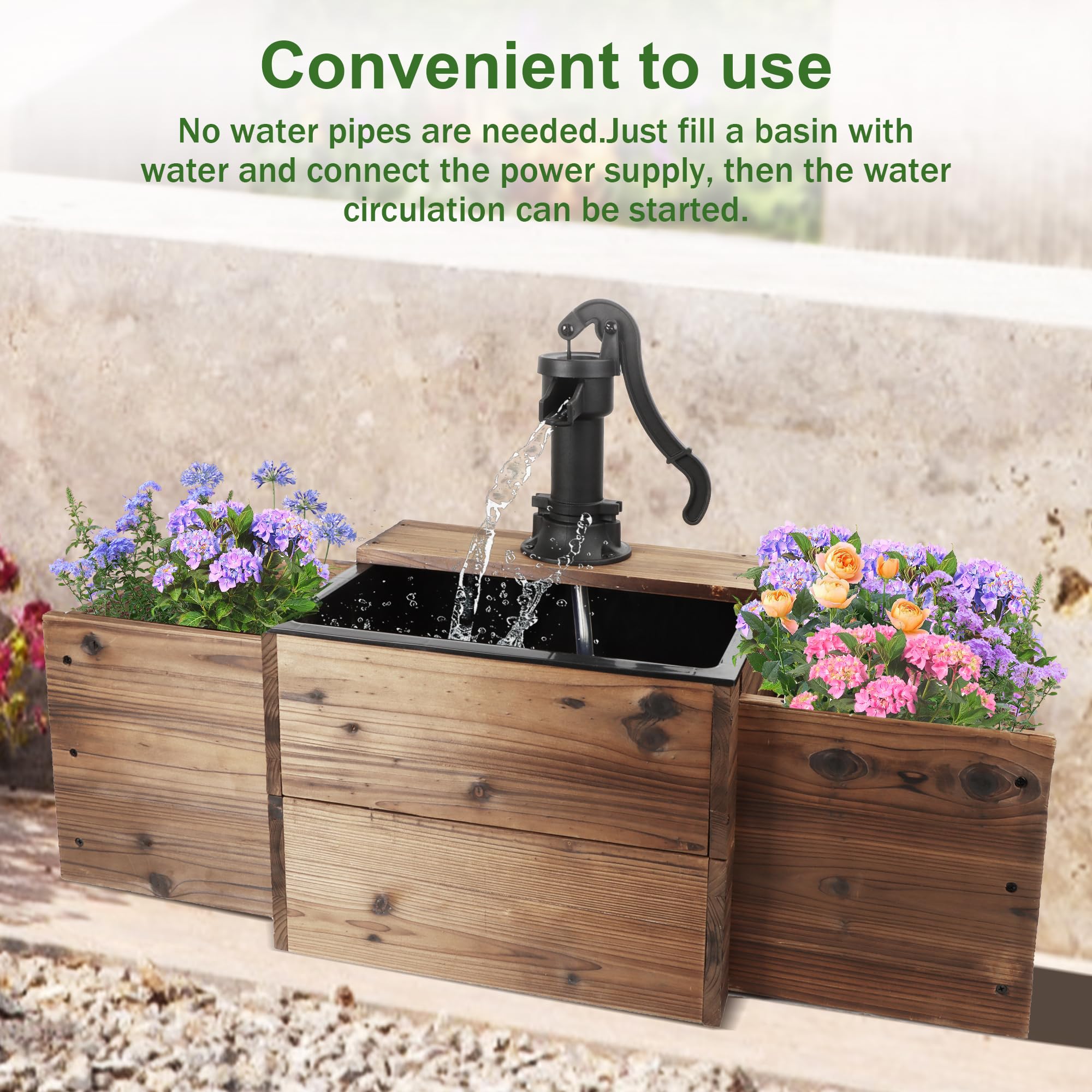 OIPRTGFJ retro-style hand-pump decor adds vintage charm to your patio.