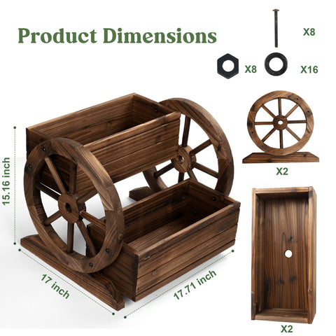 OIPRTGFJ Wooden Wagon Planter Box decorative herb and flower display