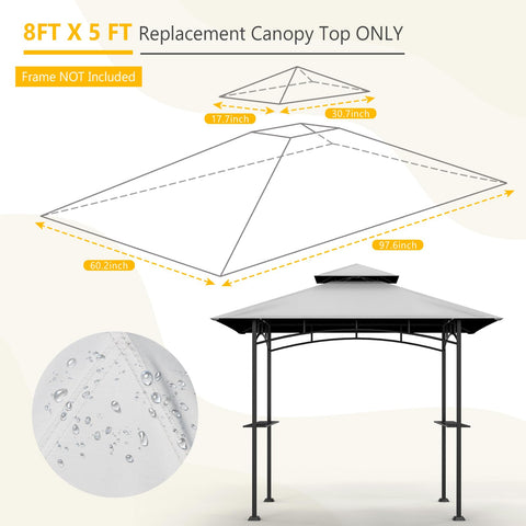 OIPUNSHLE grey canopy side view highlights durable weather protection.