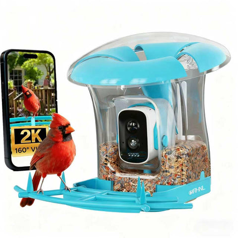 OIRHNL Smart Bird Feeder camera view for close backyard observation.