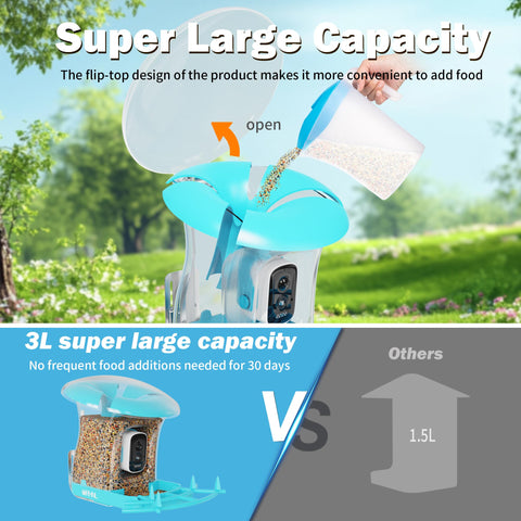 OIRHNL smart bird feeder solar power setup enables eco-friendly viewing.