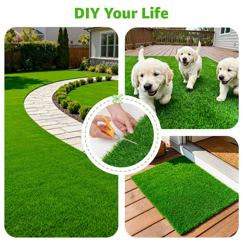 Oiyeefo synthetic lawn cleans easily with water and mild soap.