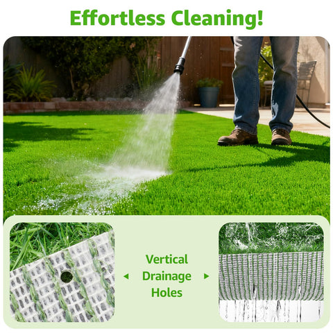 Oiyeefo turf on balcony with soft footing and easy cleaning