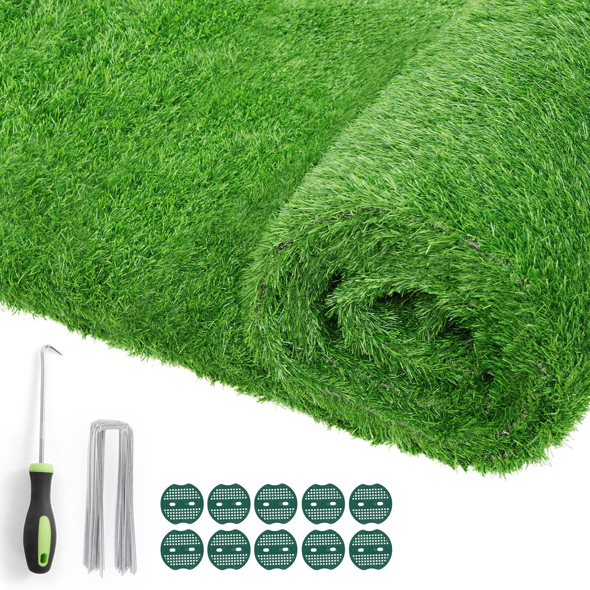 Oiyeefo artificial turf outdoor dog pad with drainage holes protects paws and keeps area dry