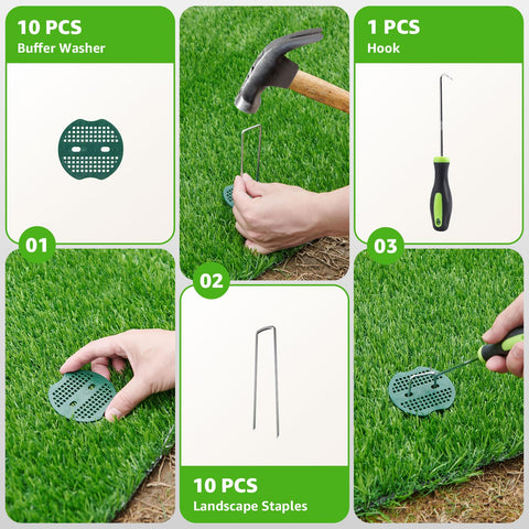 Oiyeefo installation kit includes staples and tools for quick setup.