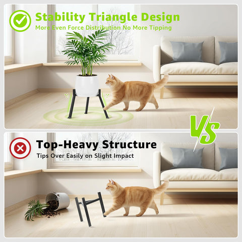 Oiyeefo black finish corner stand blends with Boho, Rustic, or Contemporary decor.