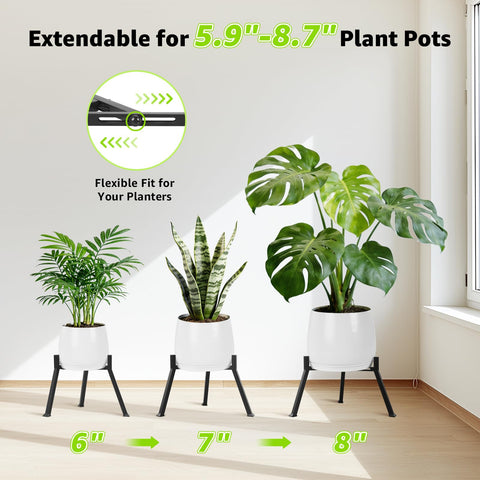 Oiyeefo plant stand features triangular stability for heavy pots indoors or outdoors.