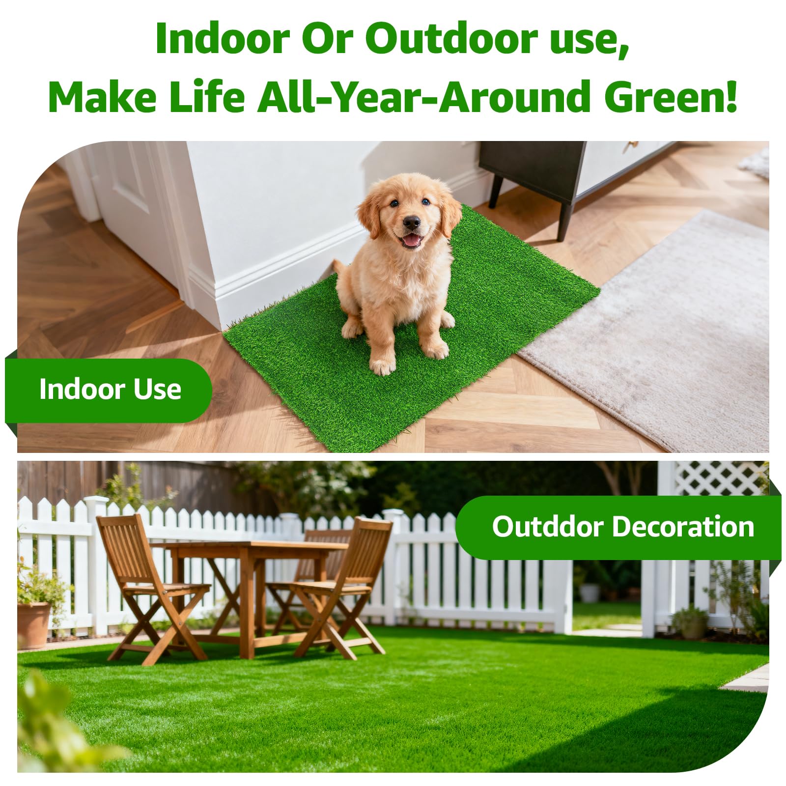 Oiyeefo multipurpose turf for pets and decks.