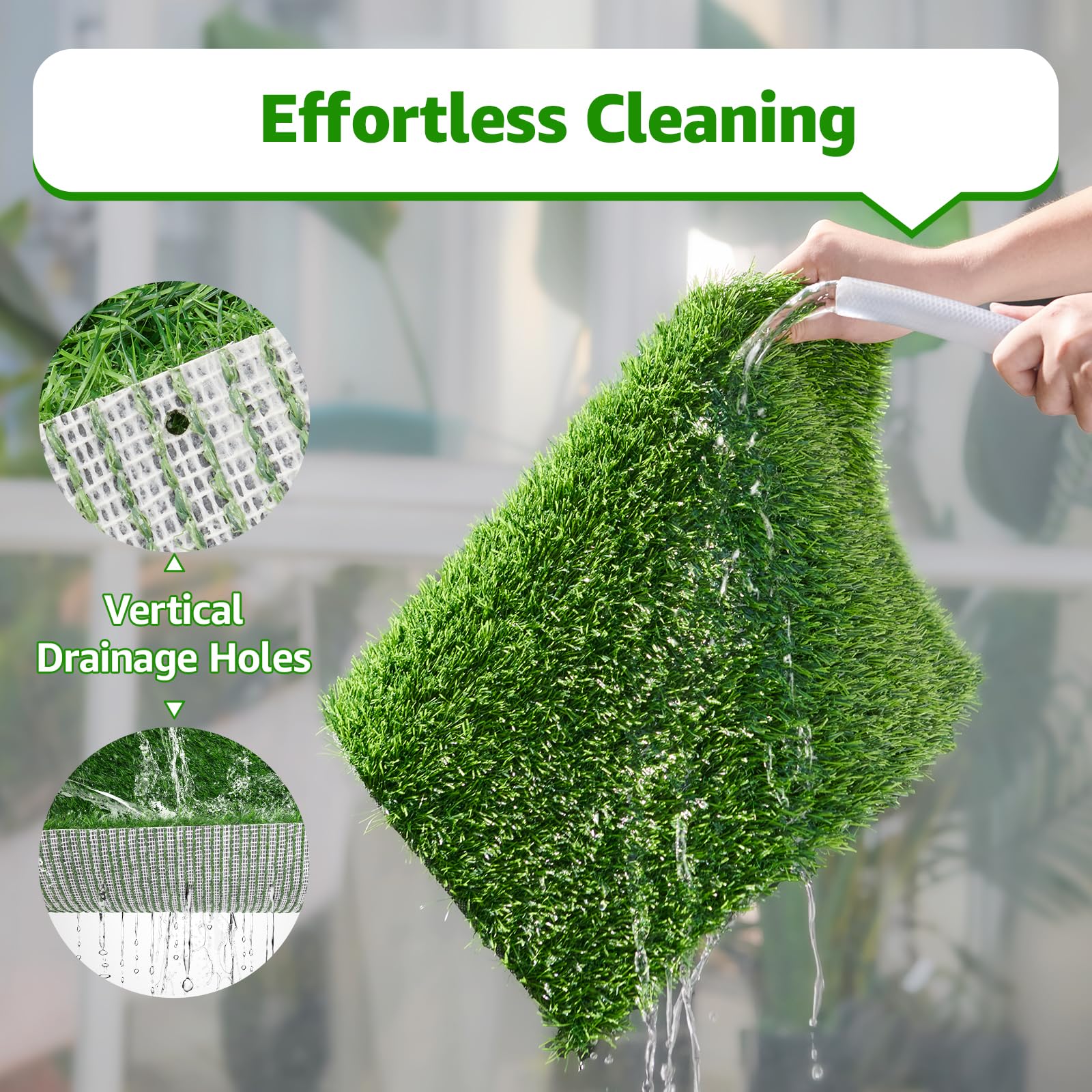 Oiyeefo patio balcony lawn turf enhances decor and easy cleanup.