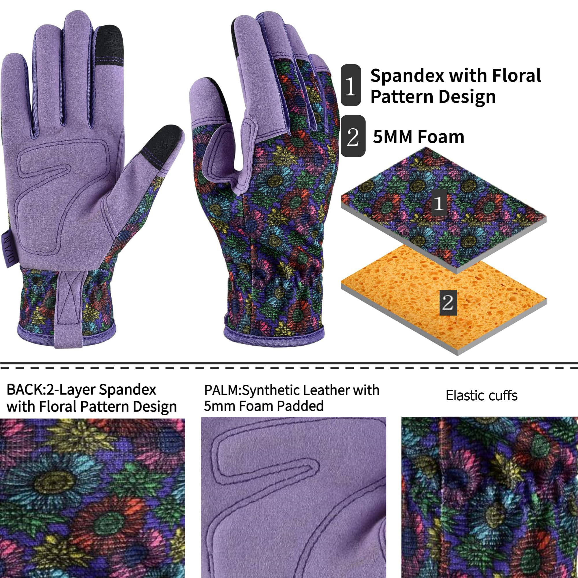 OIZEN gloves feature reinforced fingers and double stitching for durability