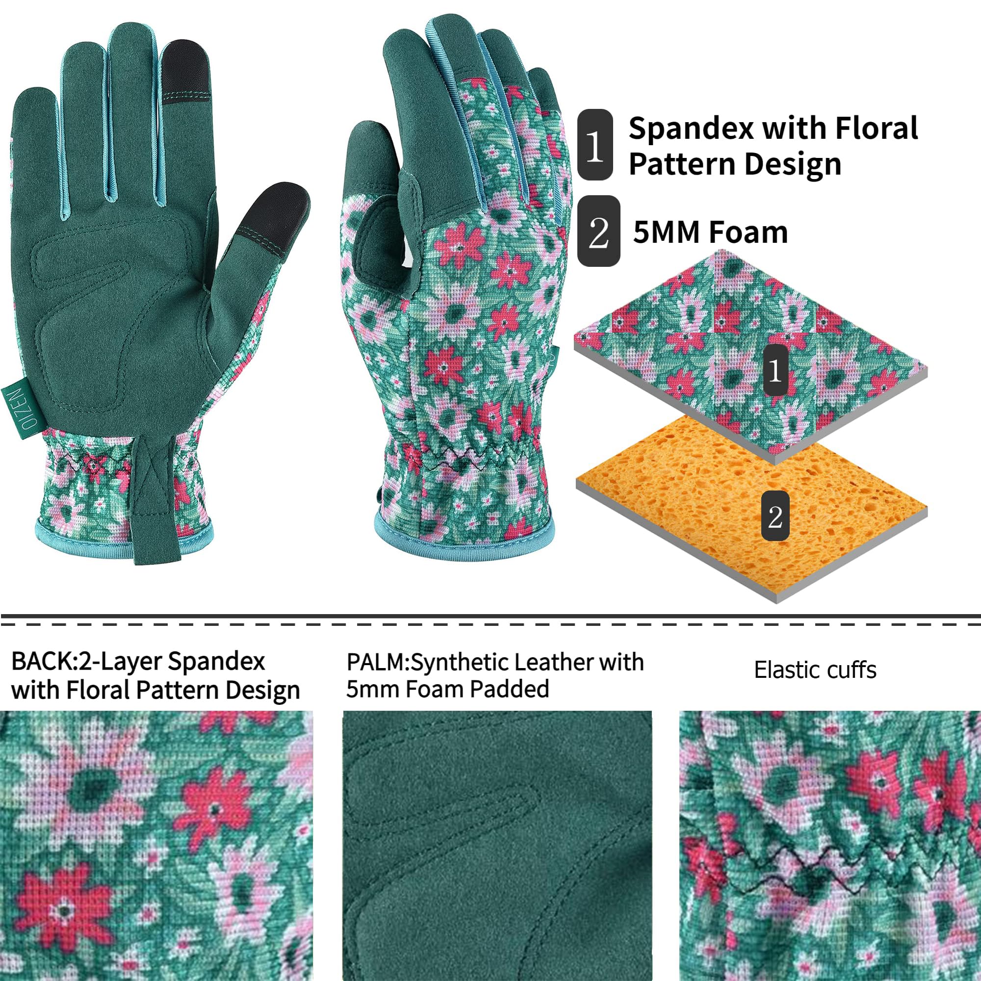OIZEN reinforced palm and fingers improve grip on tools