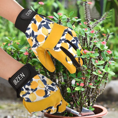 OIZEN gloves touch screen compatible for phone use while gardening.