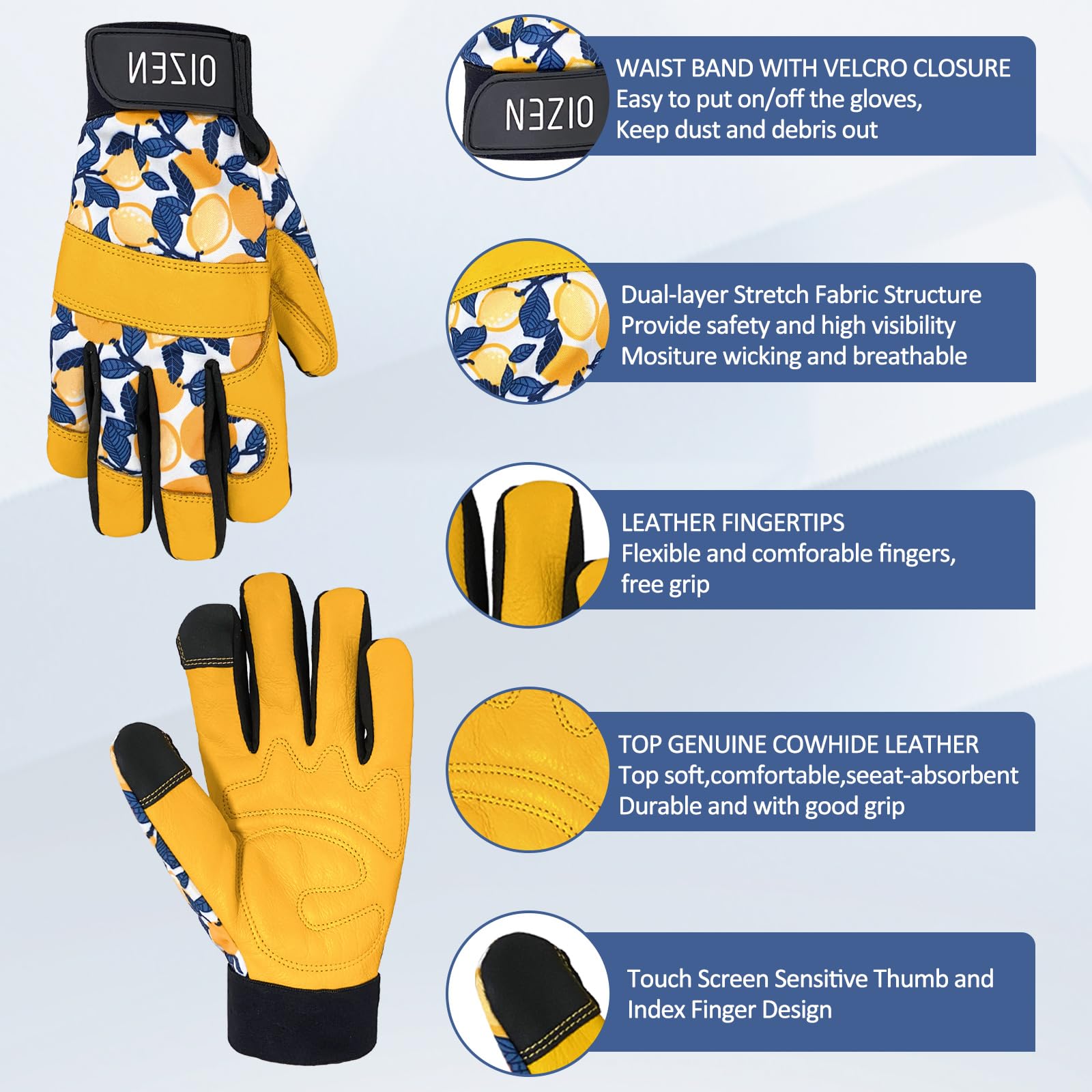 OIZEN padded palm gloves provide comfortable all day wear.