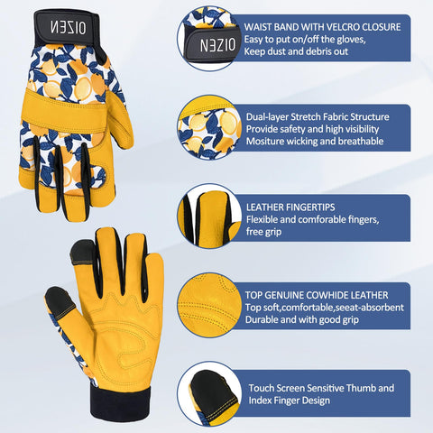OIZEN padded palm gloves provide comfortable all day wear.