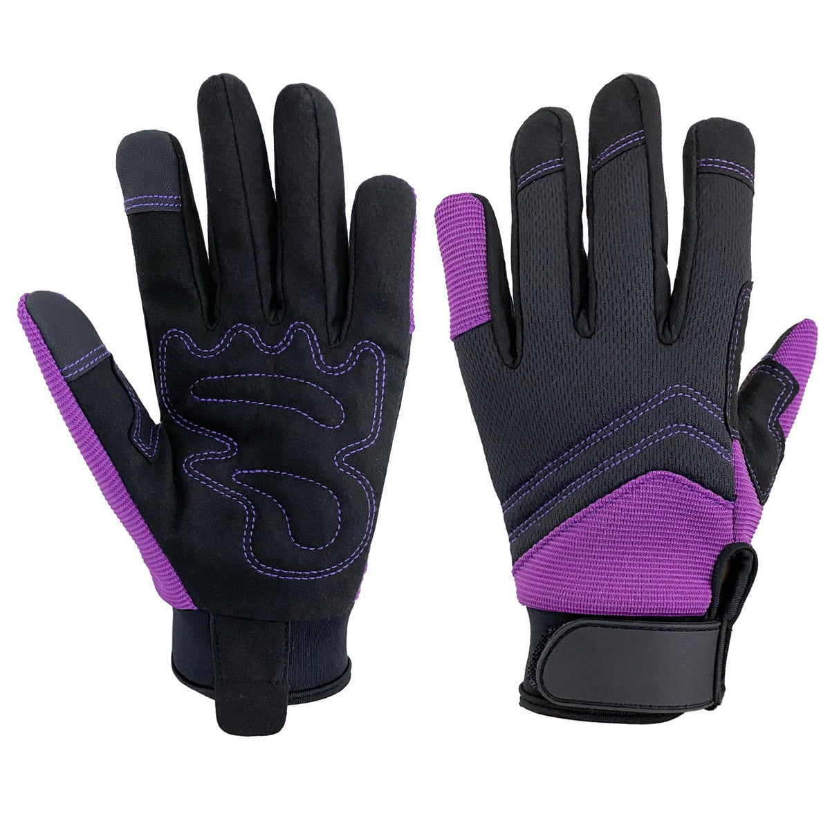 OIZEN gloves back view shows flexible spandex design for all-day comfort