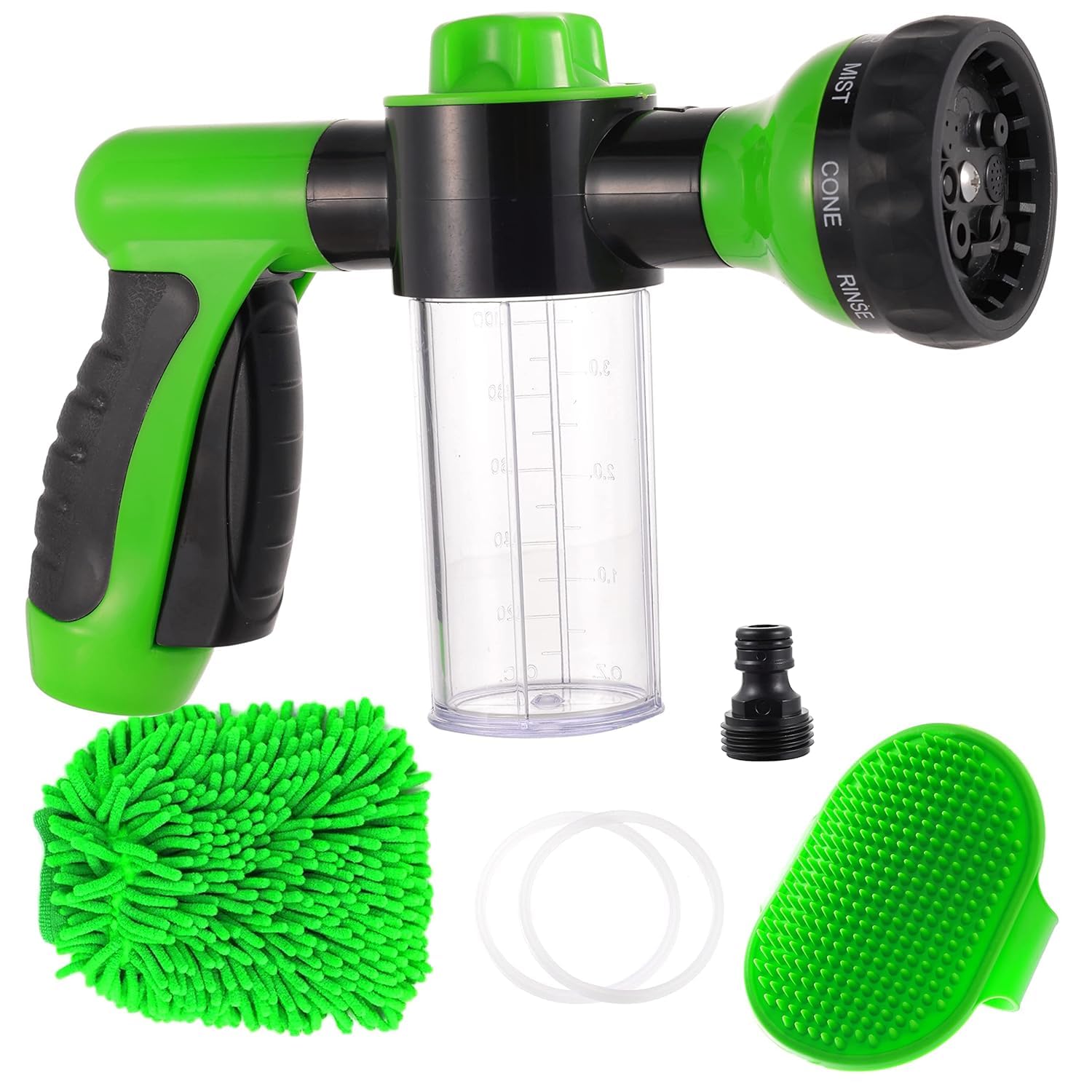 OJKGV high-pressure 8-in-1 foam gun in action for car washing