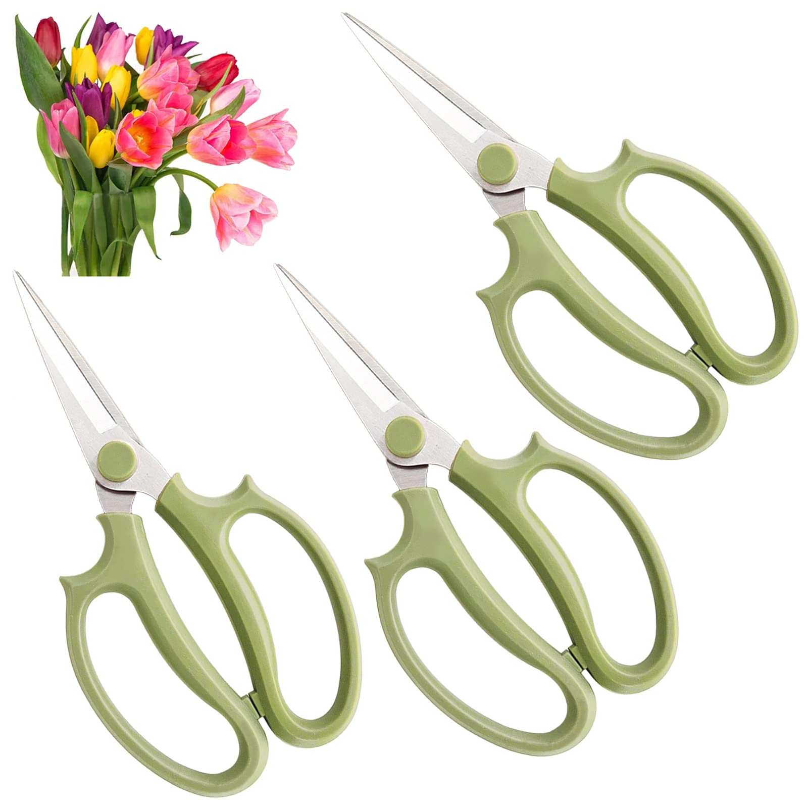 OJYUDD garden flower scissors blade close-up for precise pruning