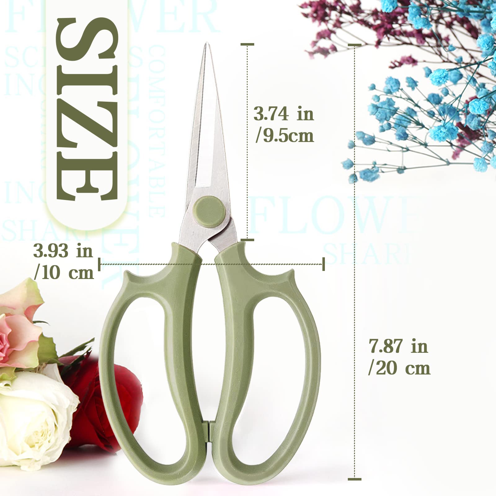 OJYUDD floral shears with soft grip handle for comfortable pruning