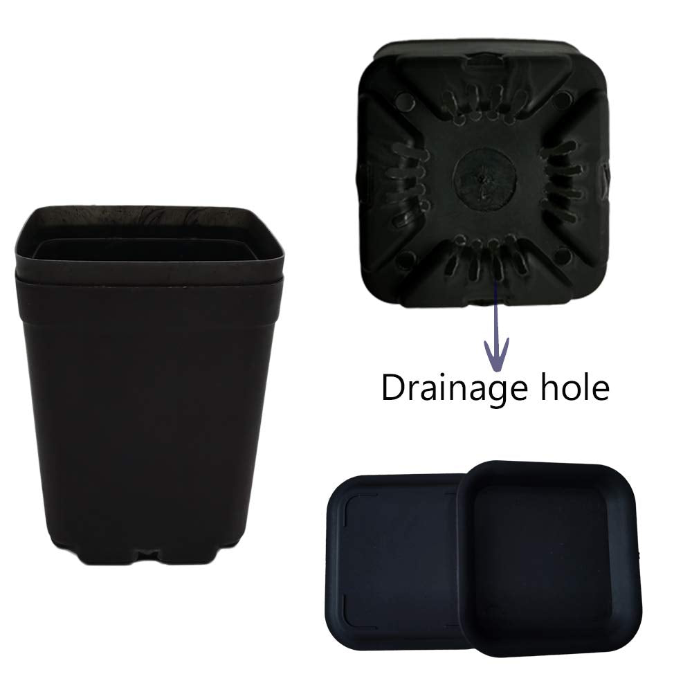 OJYUDD 24-pack square pots in black, perfect starter kit for small plants on desks.