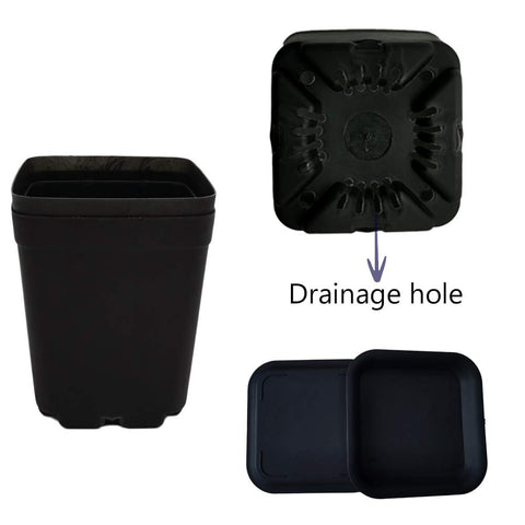 OJYUDD 24-pack square pots in black, perfect starter kit for small plants on desks.