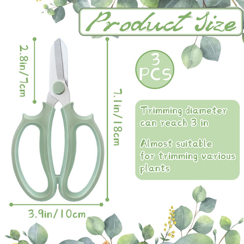 Close-up of OJYUDD flower scissors blade, sharp SK5 stainless steel.