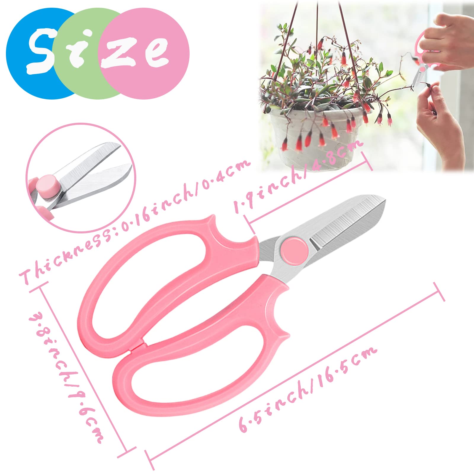 OJYUDD Flower Scissors sharp carbon steel blades enable effortless pruning.