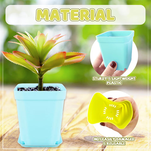 OJYUDD mini plastic square planter shows lightweight durable material