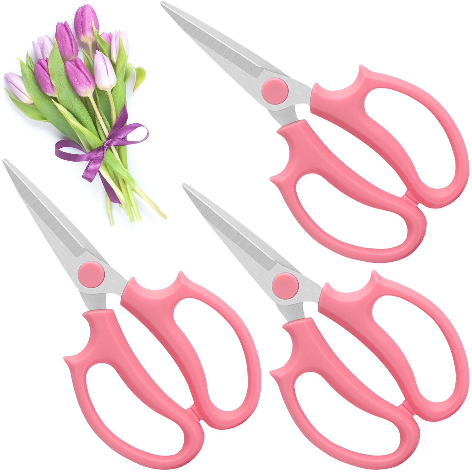 OJYUDD pink garden flower shears set for precise trimming in bouquets.