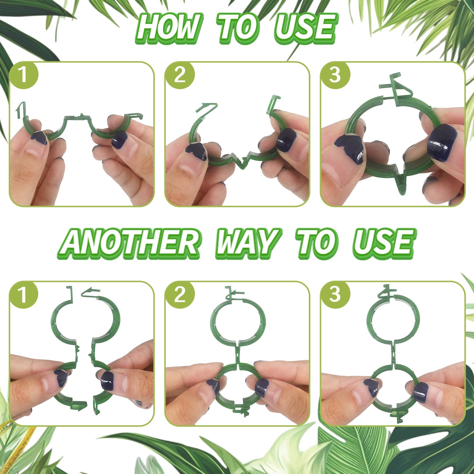 OJYUDD plant support clip on rope showing versatile attachment