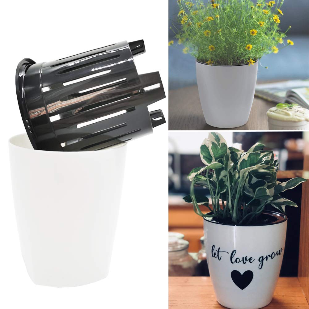 Durable plastic construction keeps the pots lightweight yet sturdy.