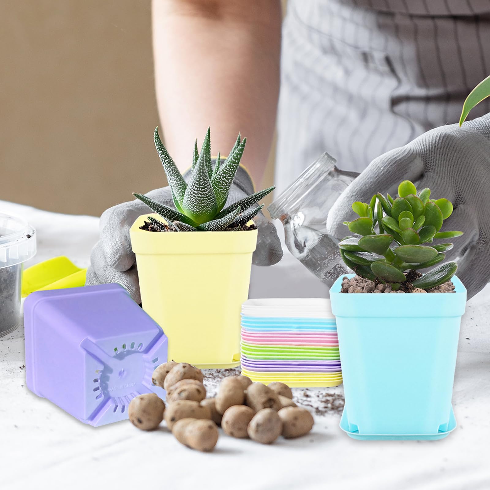 OJYUDD pots on windowsill and desk for small plants use