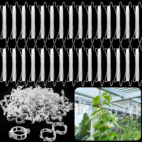 OJYUDD tomato hooks with string for upright plant support.