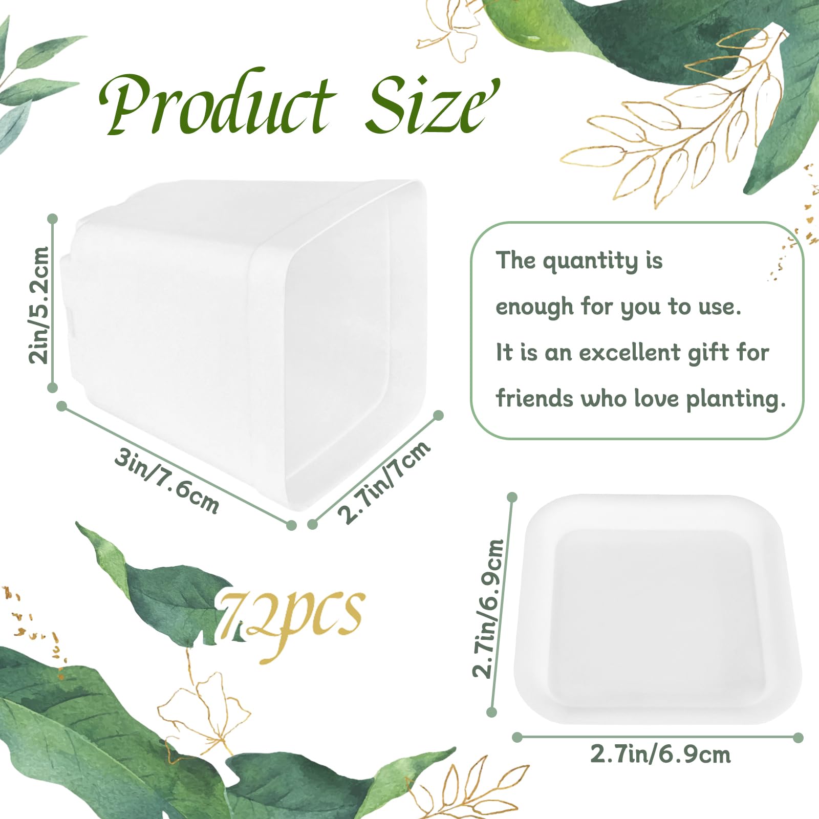 OJYUDD white plastic seedling pots with drainage holes for healthy roots.