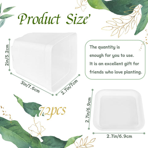 OJYUDD white plastic seedling pots with drainage holes for healthy roots.