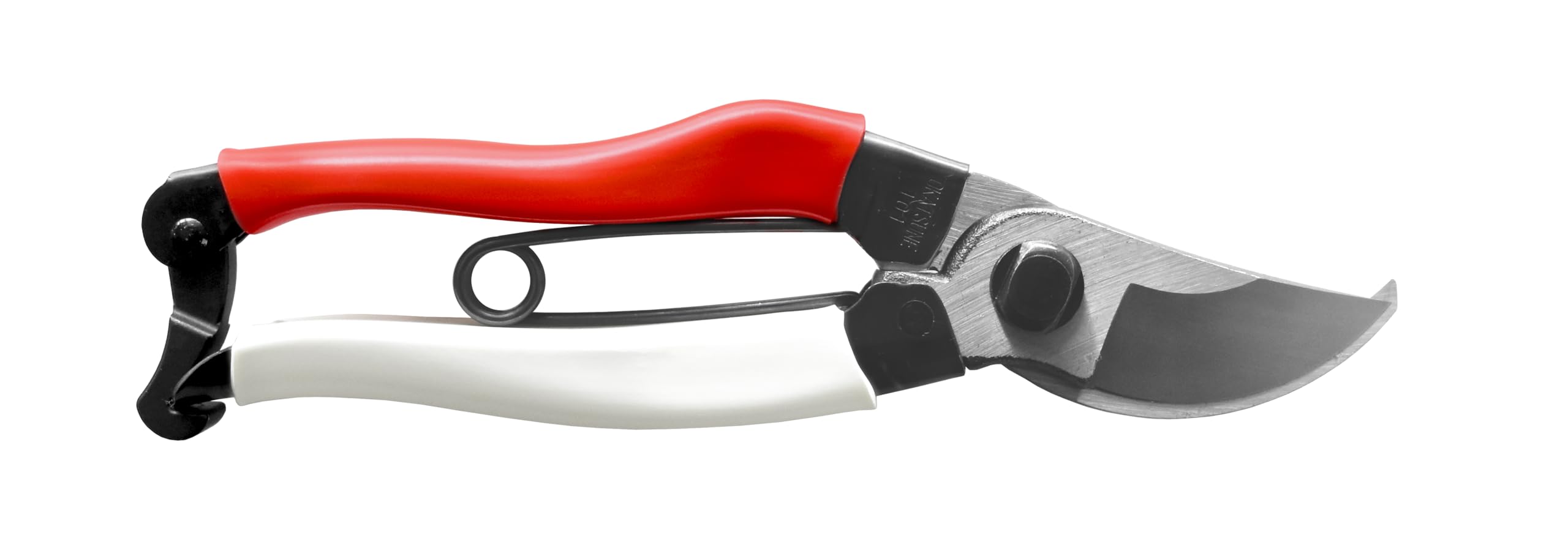 Okatsune 103 bypass pruner in hand demonstrating compact size for easy pruning