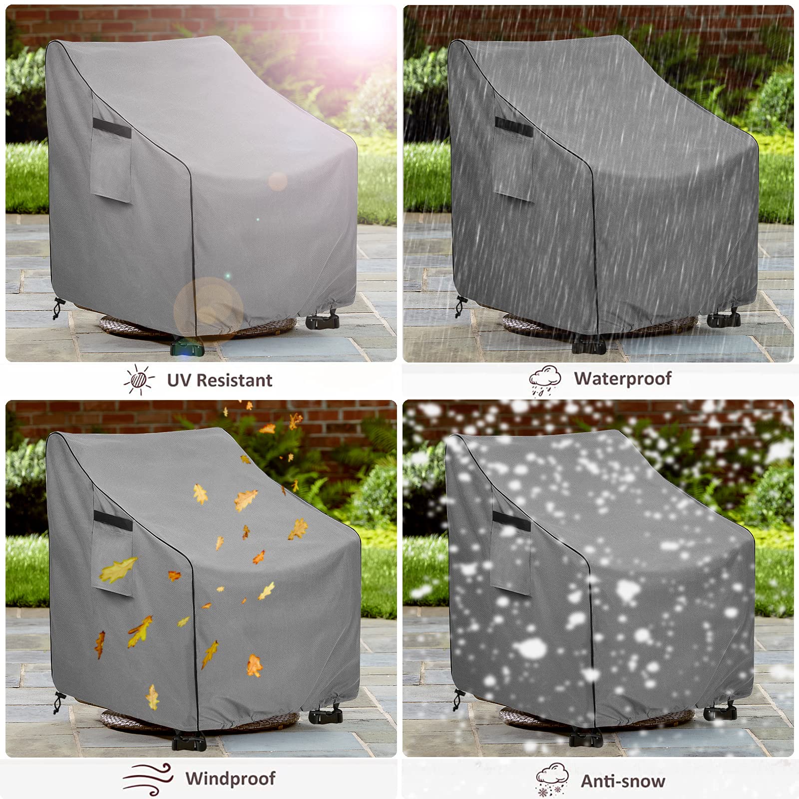 Okcool chair-cover dimensions 30x34x38.5 inches fit patio lounge chairs.