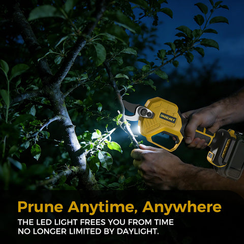 Dual cut capacity shown: 25mm and 35mm options for versatile pruning.