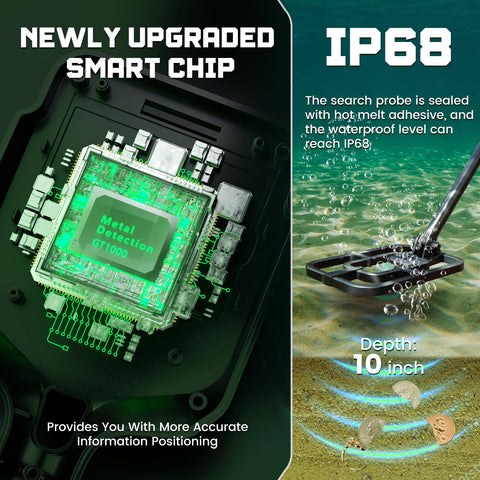 OKESAM 10 inch IP68 coil enables water-friendly searches and broader coverage.