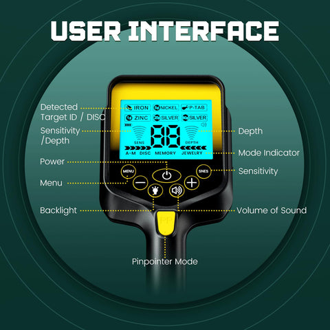OKESAM four modes help filter metals and locate targets efficiently.