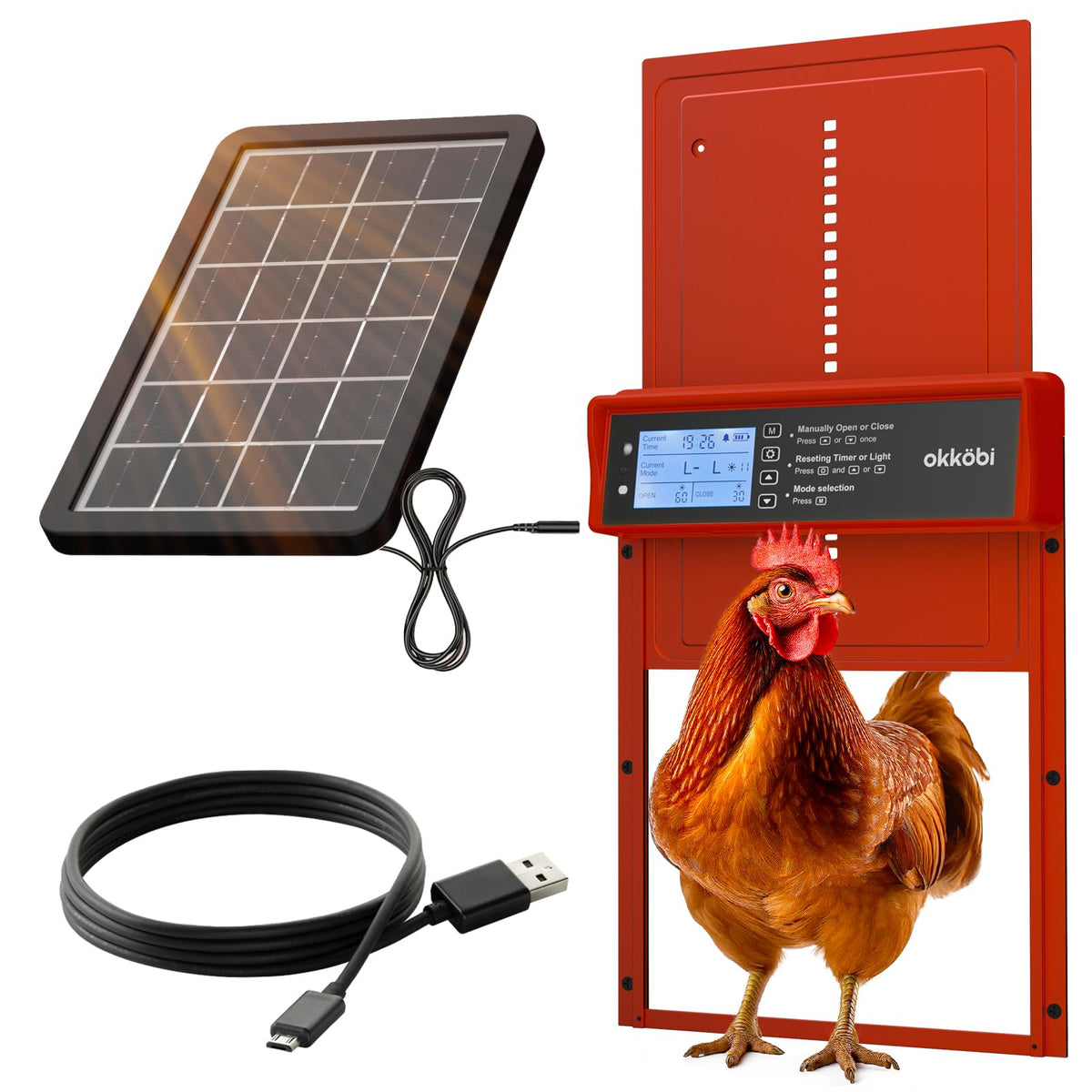OKKÖBI Automatic Door solar panel powering operation for off-grid convenience