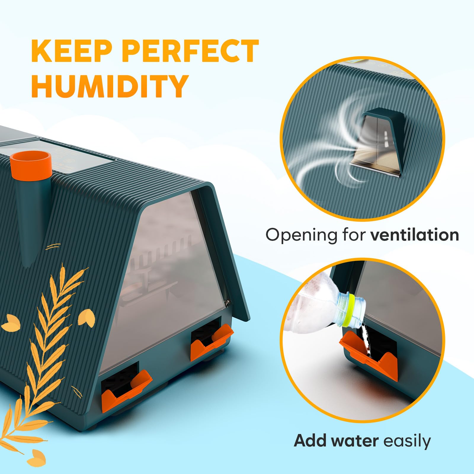 OKKÖBI M10 external water fill keeps humidity steady without lid removal
