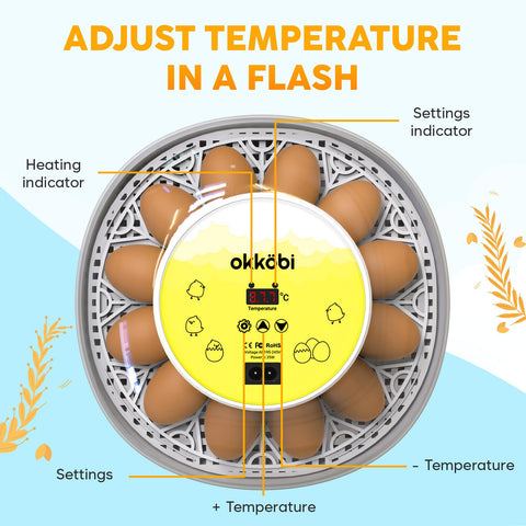 OKKÖBI M12 automatic turner ensures even rotation for reliable hatch.