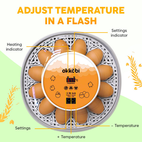 OKKÖBI M12 automated turner for even egg rotation and better hatch potential