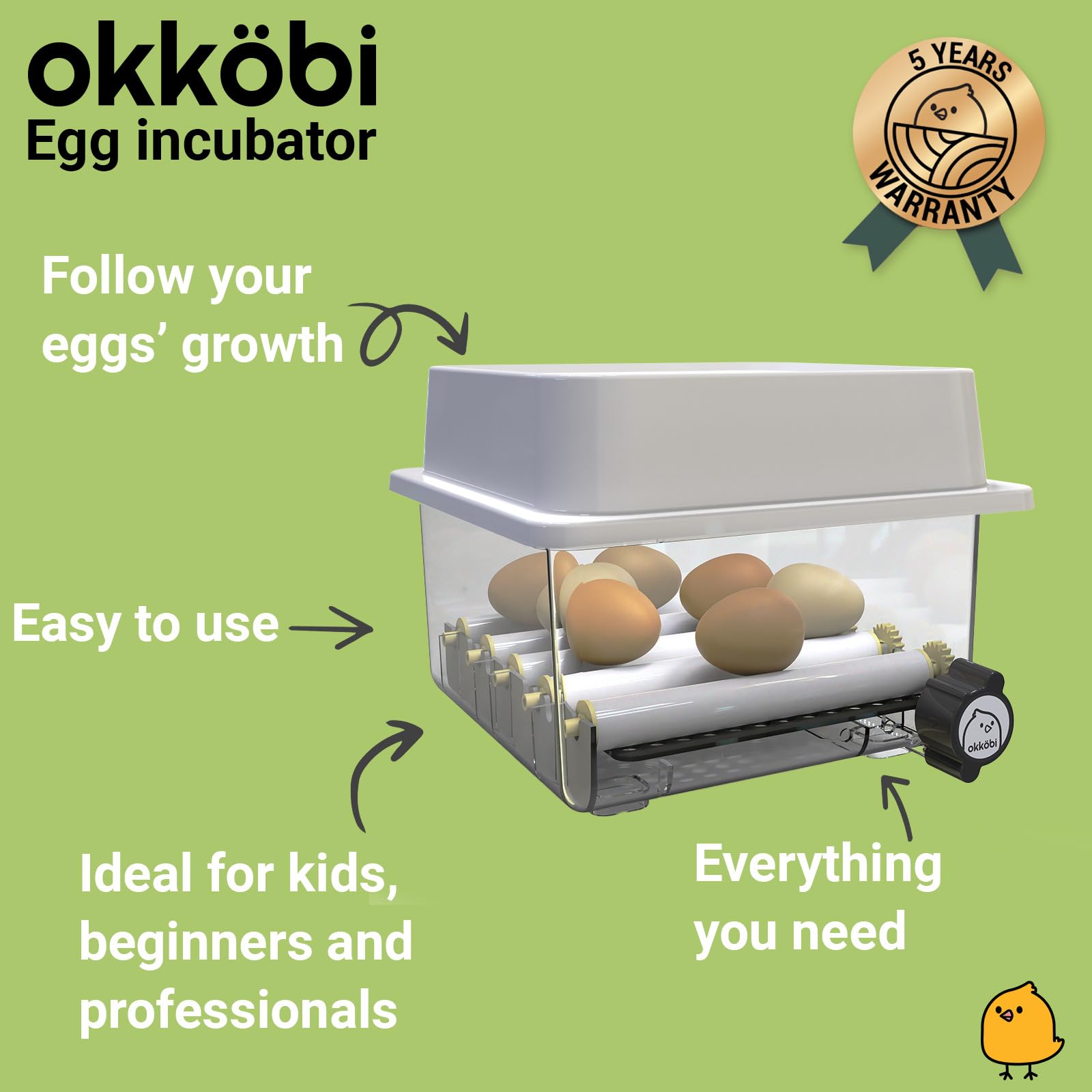 OKKÖBI OBI-12 bright yellow exterior aids visibility in the brood area.