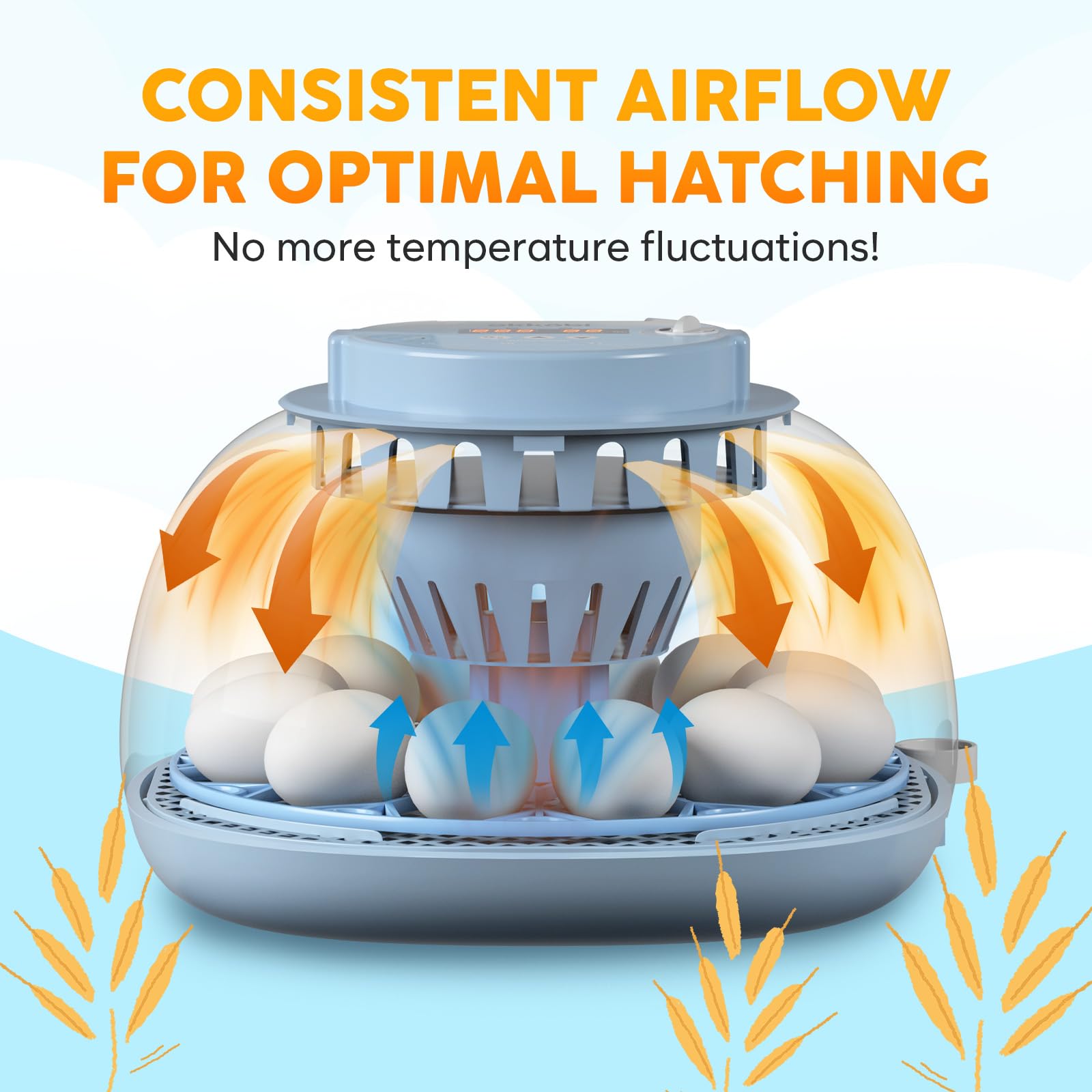 OKKÖBI quiet operation reduces noise during incubation sessions.