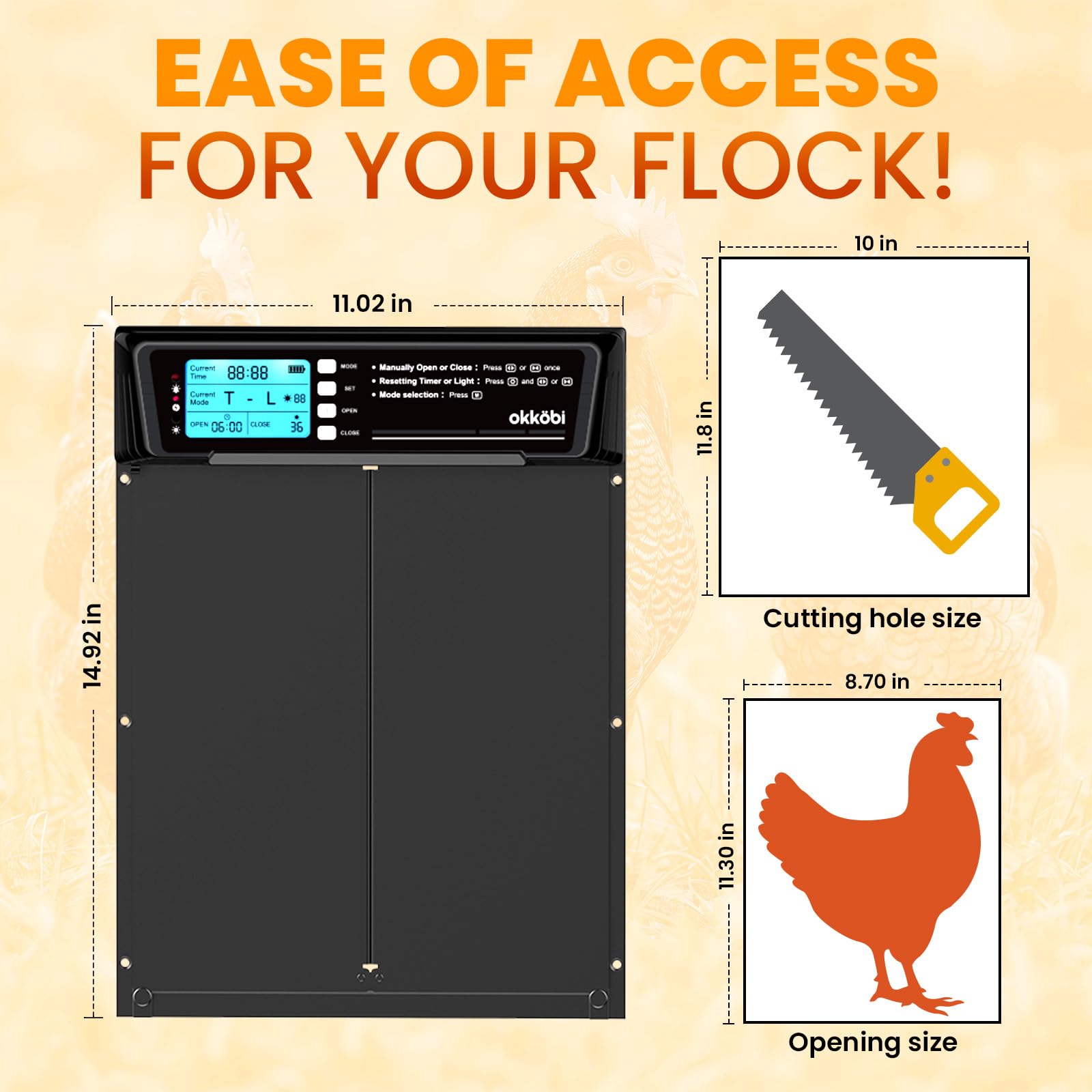 OKKÖBI XL door anti-pinch system helps prevent injuries during closing.